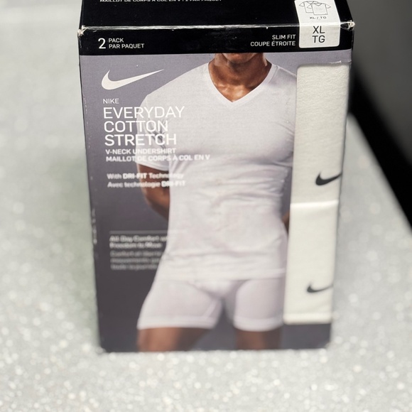 Nike Slim-Fit 2-pk. Cotton Stretch V-Neck Undershirt - Picture 1 of 2